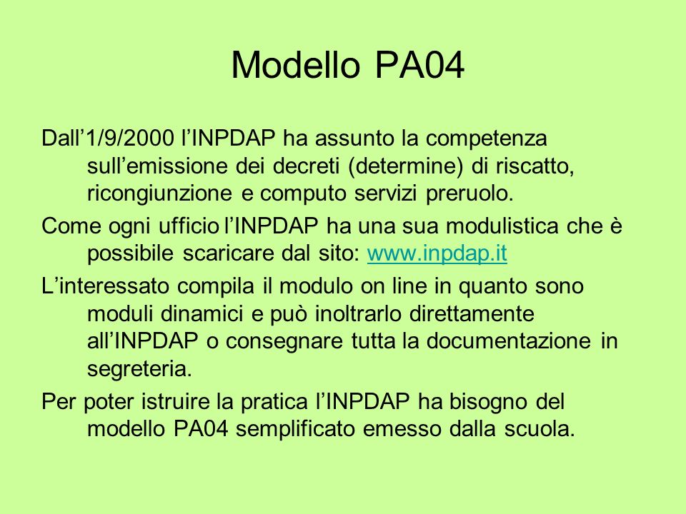 modello pa04 inpdap
